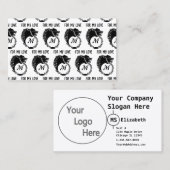 Tribal Black Wolf Head Silhouette Laurel Monogram Visitekaartje (Voorkant / Achterkant)