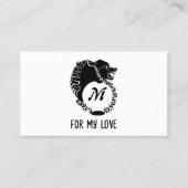 Tribal Black Wolf Head Silhouette Laurel Monogram Visitekaartje (Voorkant)