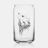 Tribal Black Wolf Howl Blikvorm Glas (Achterkant)