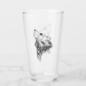 Tribal Black Wolf Howl Glas (Achterkant)