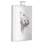 Tribal Black Wolf Howl Heupfles (Rechts)