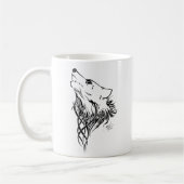 Tribal Black Wolf Howl Koffiemok (Links)