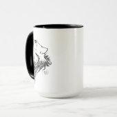 Tribal Black Wolf Howl Mok (Voorkant links)