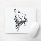 Tribal Black Wolf Howl Muismat (Met muis)