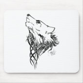 Tribal Black Wolf Howl Muismat (Voorkant)