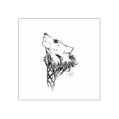 Tribal Black Wolf Howl Rubberstempel (Afrduk)