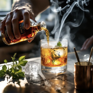 Tribal Black Wolf Howl Whisky Glas