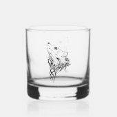 Tribal Black Wolf Howl Whisky Glas (Achterkant)