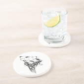 Tribal Black Wolf Howl Zandsteen Onderzetter (Zijkant)