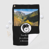 Tribal Black Wolf Silhouette Laurel Monogram Foto Golfhanddoek (Insitu)