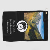 Tribal Black Wolf Silhouette Laurel Monogram Foto Golfhanddoek (Horizontaal)