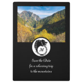 Tribal Black Wolf Silhouette Laurel Monogram Foto Klembord (Achterkant)