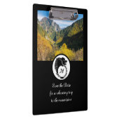 Tribal Black Wolf Silhouette Laurel Monogram Foto Klembord (Rechts)