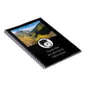 Tribal Black Wolf Silhouette Laurel Monogram Foto Notitieboek (Rechterzijde)