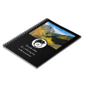 Tribal Black Wolf Silhouette Laurel Monogram Foto Notitieboek (Linkerzijde)