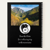 Tribal Black Wolf Silhouette Laurel Monogram Foto Planner (Achterkant)