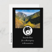 Tribal Black Wolf Silhouette Laurel Monogram Foto Uitnodiging Briefkaart (Voorkant / Achterkant)