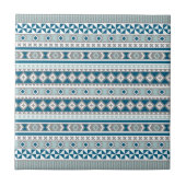 Tribal Blanket Pattern Green Blue en Grey Tegeltje (Voorkant)
