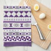 Tribal Blanket Pattern Paars Grey Theedoek (Quarter Fold)