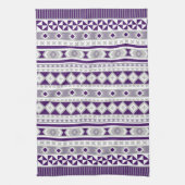 Tribal Blanket Pattern Paars Grey Theedoek (Verticaal)