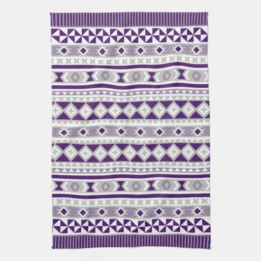Tribal Blanket Pattern Paars Grey Theedoek (Verticaal)