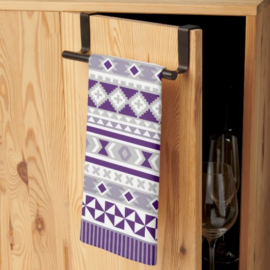 Tribal Blanket Pattern Paars Grey Theedoek (Derde Gevouwen)