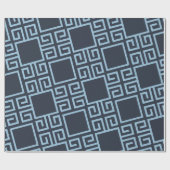 Tribal Blauw Wit Minimaal Patroon Cadeaupapier (Vlak)