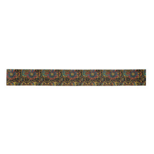 Tribal Blauwgroen "Aztec Dream" Silky Satin Ribbon Satijnen Lint