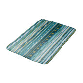 Tribal Blauwgroen Blauw Groene Stripes Pattern Bat Badmat (Gekanteld)