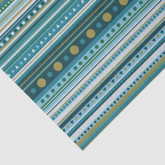 Tribal Blauwgroen blauw Striptierapier Tissuepapier (Detail)