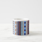 Tribal Blue Aztec ZigZag Southwestern Stripes Espresso Kop (Voorkant)
