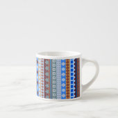Tribal Blue Aztec ZigZag Southwestern Stripes Espresso Kop (Rechts)