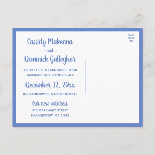 Tribal Blue Feathers Boho trouwt gewoon met elkaar Aankondigingskaart (Achterkant)