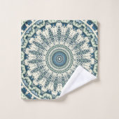 Tribal Blue Green Mandala Bad Handdoek (Wasdoekje)