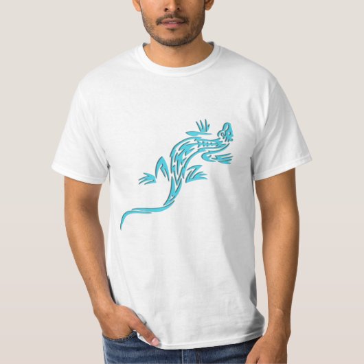 Tribal Blue Lizard T-shirt (Voorkant)