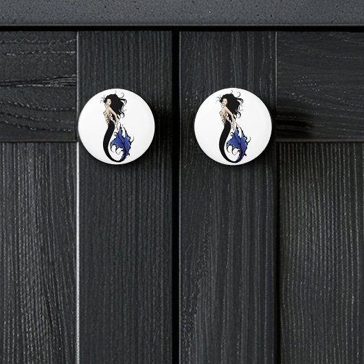 Tribal Blue Mermaid Keramische Knop