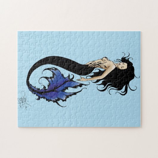 Tribal Blue Mermaid Legpuzzel (Horizontaal)