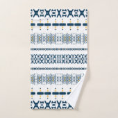 Tribal Blue White Mudcloth Bad Handdoek (Handdoek)