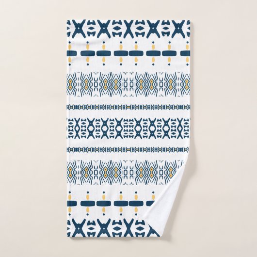 Tribal Blue White Mudcloth Bad Handdoek (Handdoek)