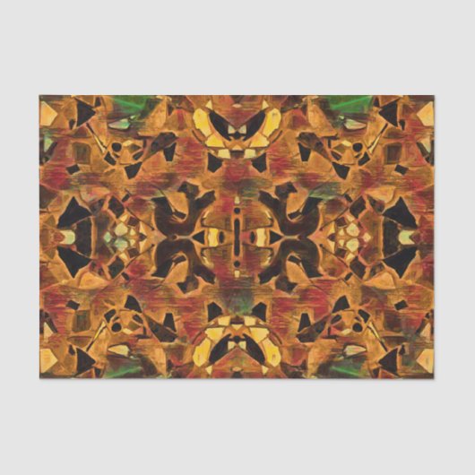 Tribal Bohemian Brown Red Mosaic Tissuepapier (Voorkant)
