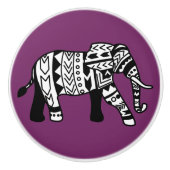 Tribal Bohemian Elephant Keramische Knop (Voorkant)