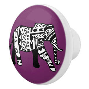 Tribal Bohemian Elephant Keramische Knop
