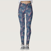 Tribal Bohemian Tekeningen Cool Kleurrijk Patroon Leggings (Voorkant)