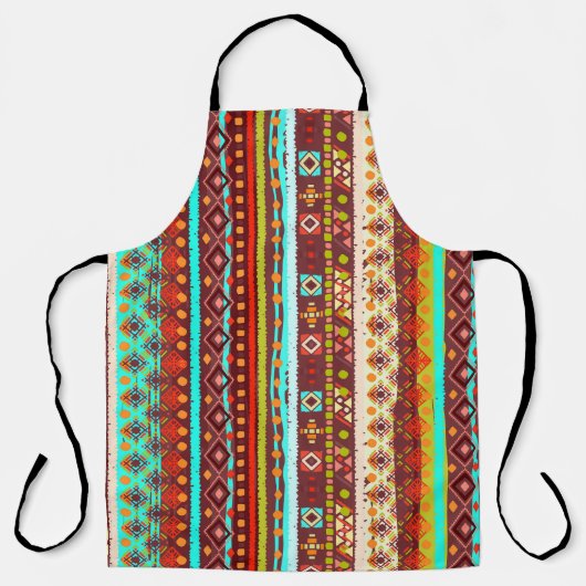 Tribal Boho Art: Naadloze achtergrondtextuur Schort (Voorkant)