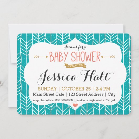 Tribal Boho Baby shower Invitation Kaart (Voorkant)