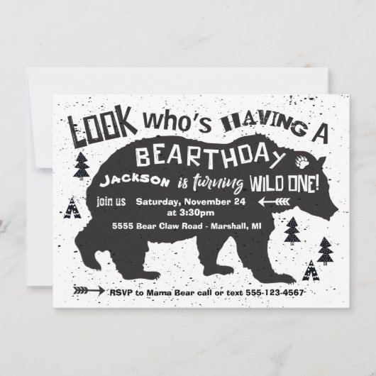 Tribal Boho Beer Verjaardagsuitnodiging Wild One! Kaart (Voorkant)