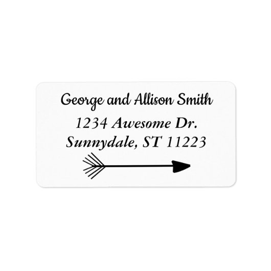 Tribal Boho Black Arrow Name Address Etiket (Voorkant)