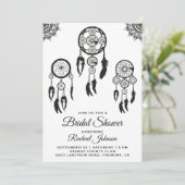 Tribal Boho Dream Catcher Bridal Shower Uitnodigin Kaart (Staand voorkant)