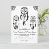 Tribal Boho Dream Catcher Weddenschap Kaart (Staand voorkant)