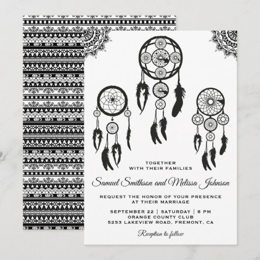 Tribal Boho Dream Catcher Weddenschap Kaart (Voorkant / Achterkant)